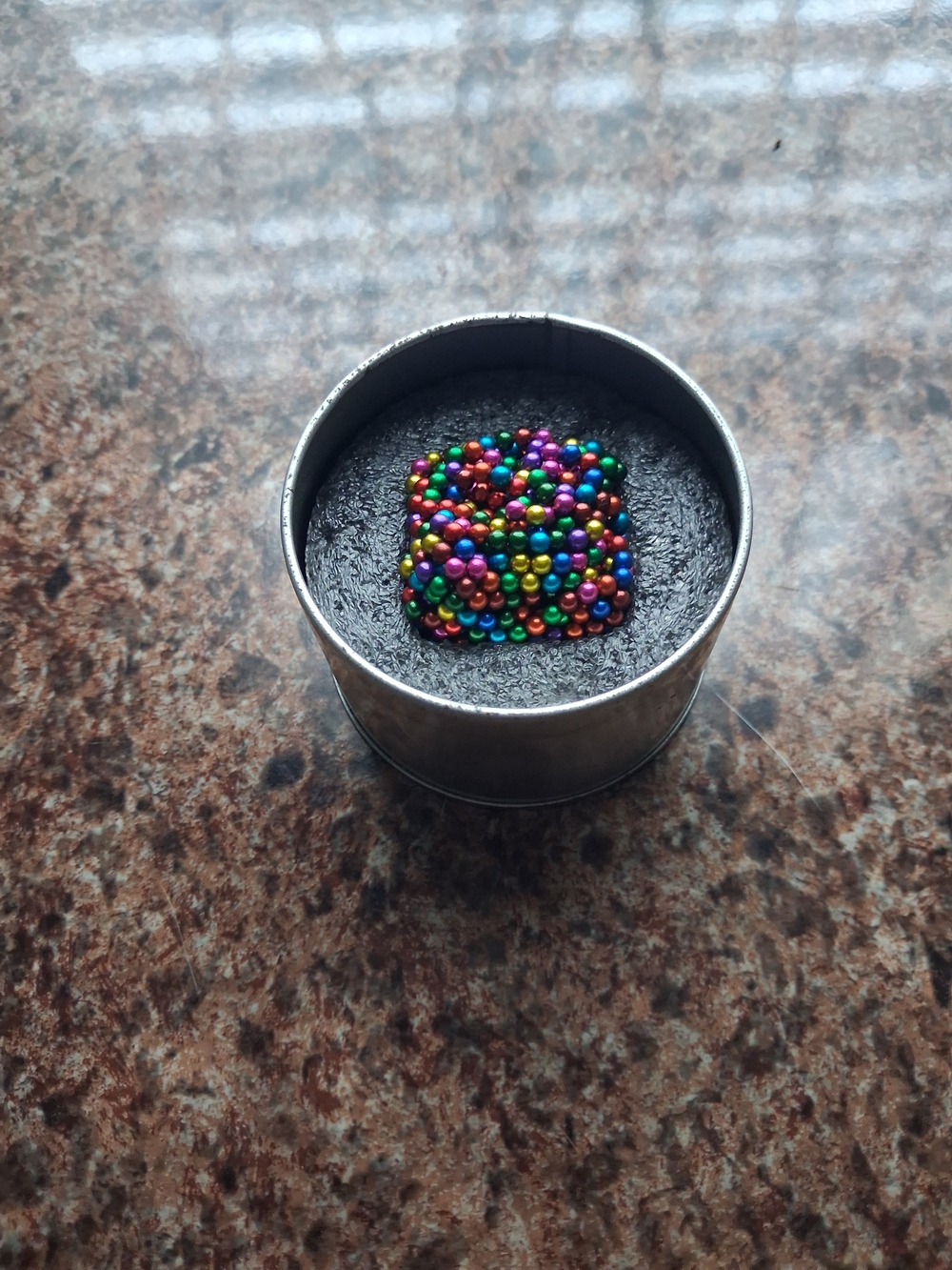 Kids Multicolor Magnetic Bead Cube Ring - Colorful Sensory Jewelry